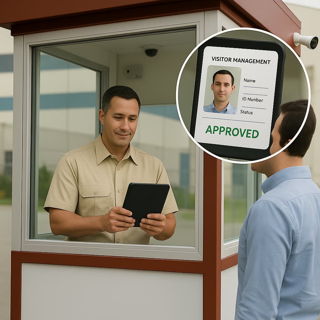 Guardia en garita de empresa